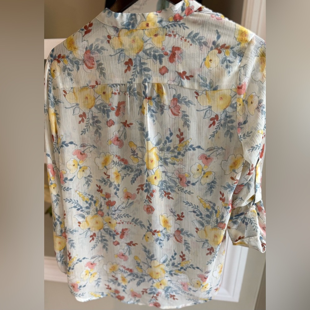 Kut from the Kloth Jasmine sheer floral blouse Sz S - Picture 7 of 12